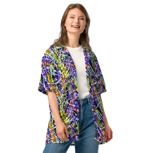 Luminous Shatter on a Button Shirt