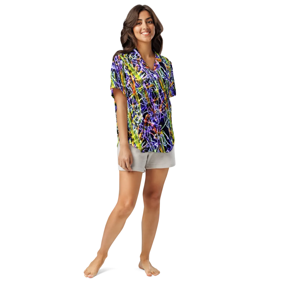 Luminous Shatter on Women's Short Sleeve Pajama Top — Front