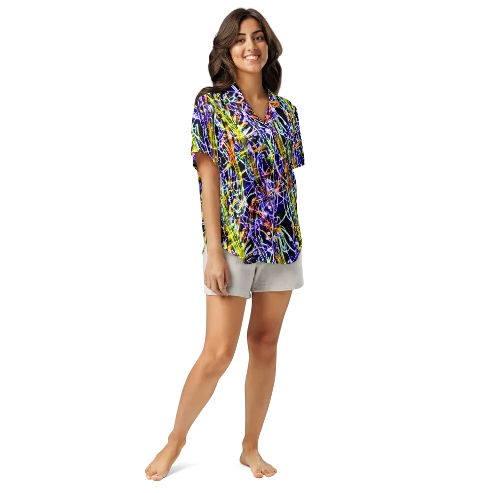 Luminous Shatter on Women's Short Sleeve Pajama Top — Front
