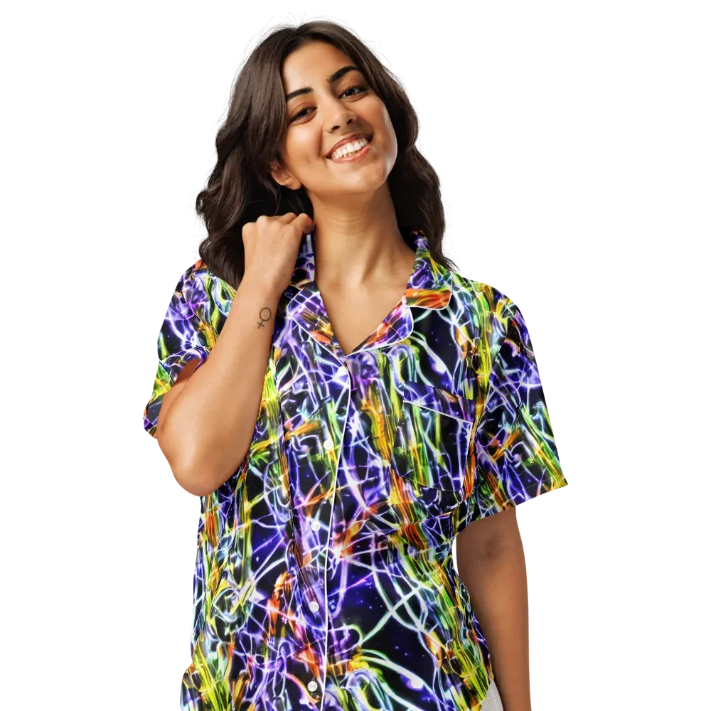 Luminous Shatter on Women's Short Sleeve Pajama Top — Front