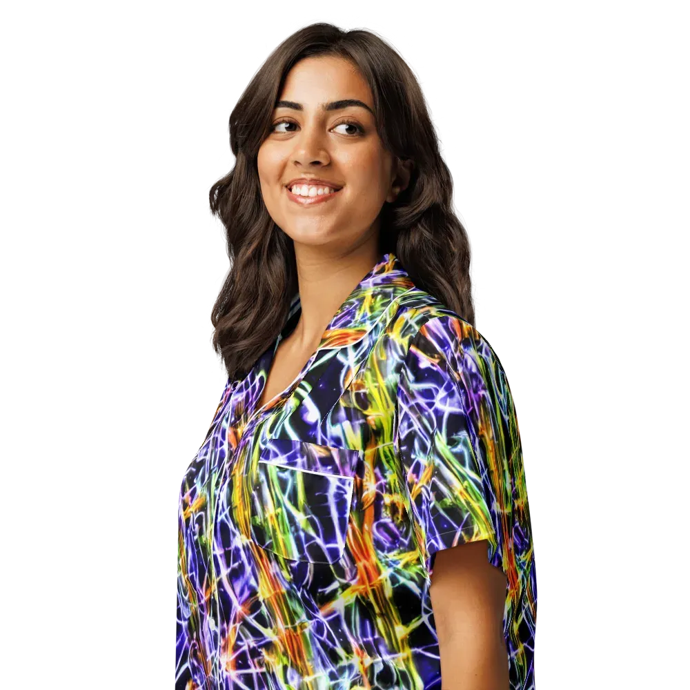 Luminous Shatter on Women's Short Sleeve Pajama Top — Left Front
