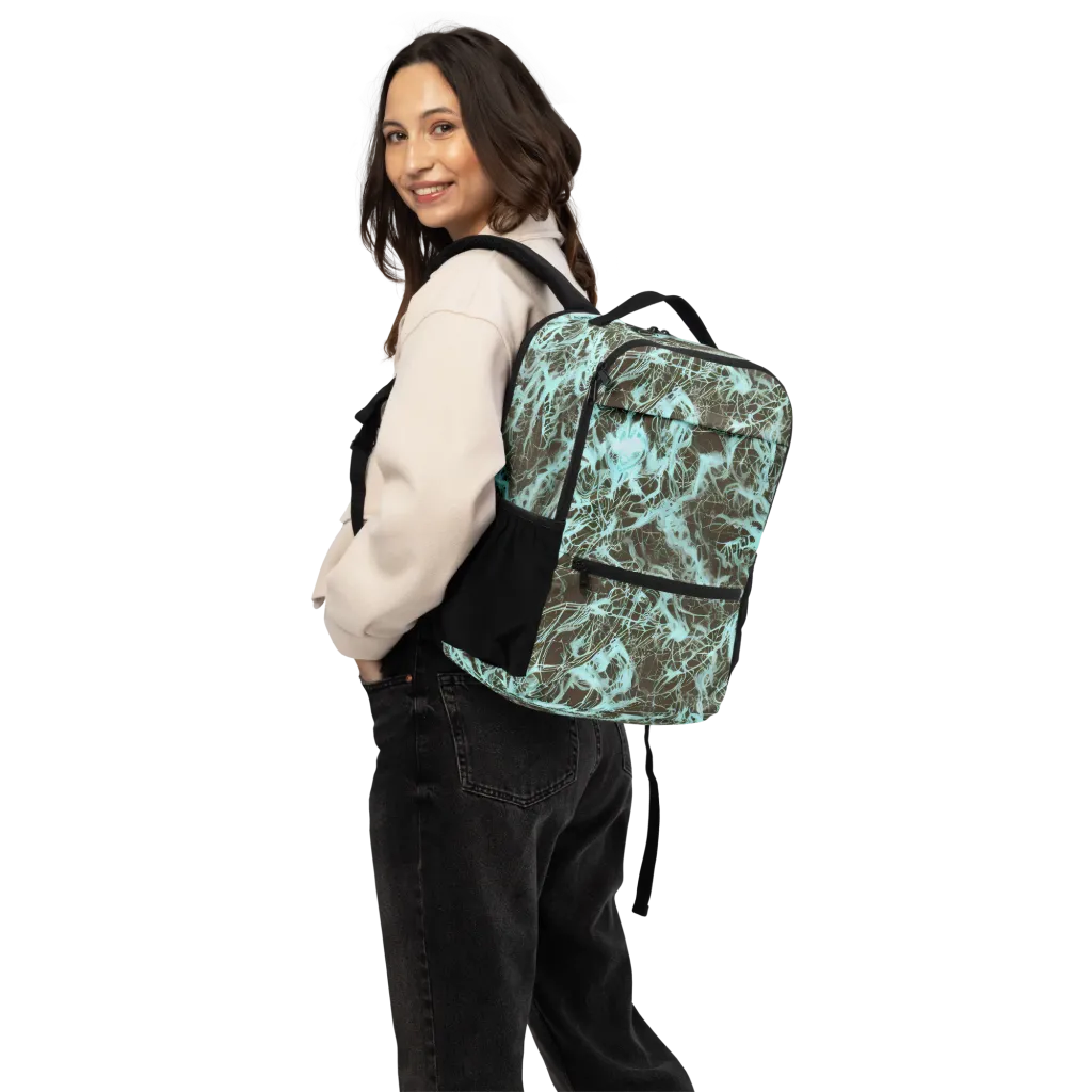 Aqua Vein on Utility Backpack — Back