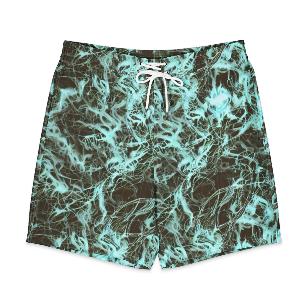 Aqua Vein on Men's Board Shorts — Front