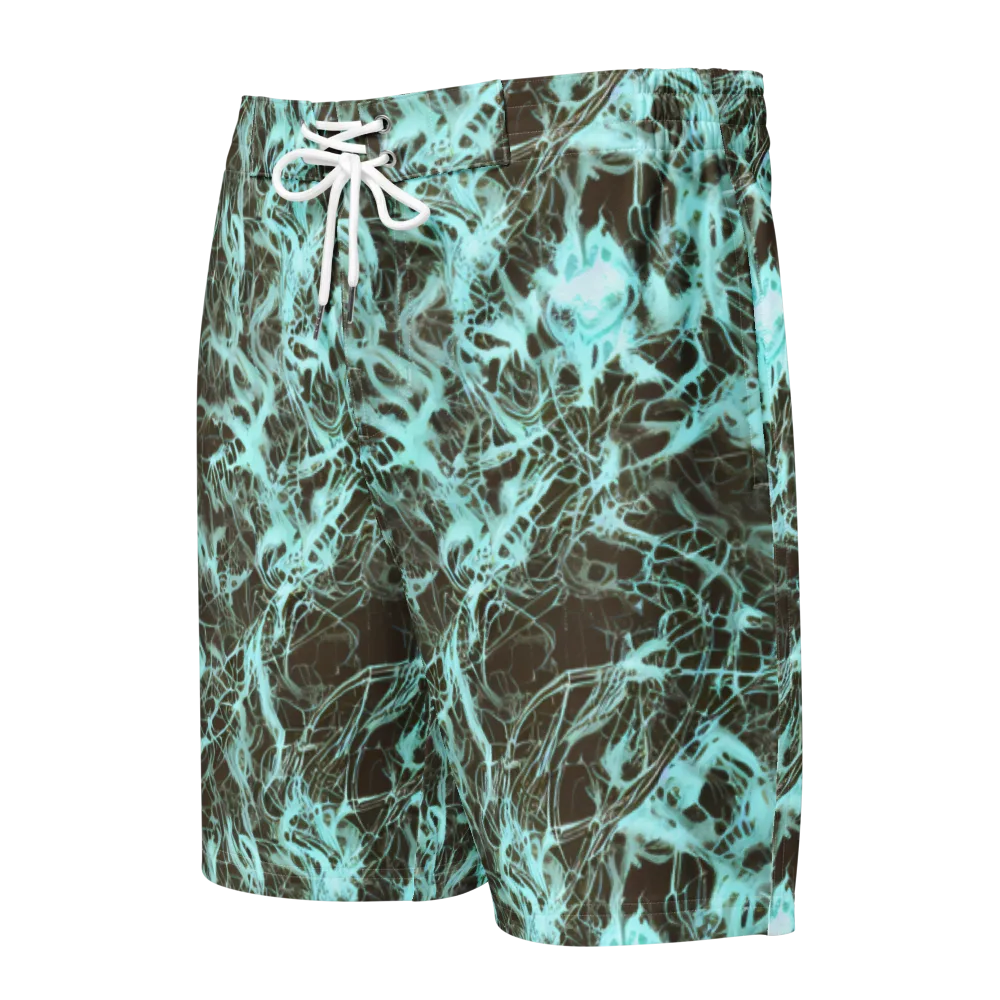 Aqua Vein on Men's Board Shorts — Front