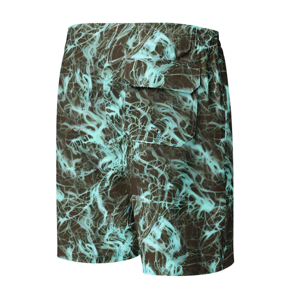 Aqua Vein on Men's Board Shorts — Back