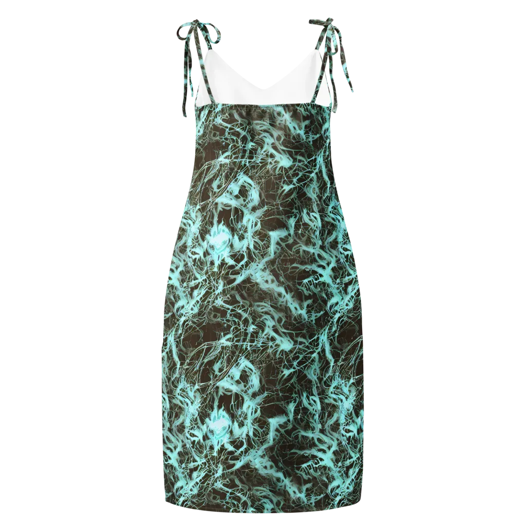 Aqua Vein on Slip Dress — Back