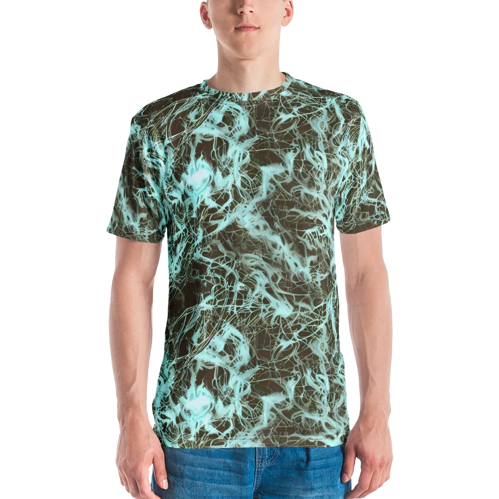 Aqua Vein on Men's Crew Neck T-Shirt — Front