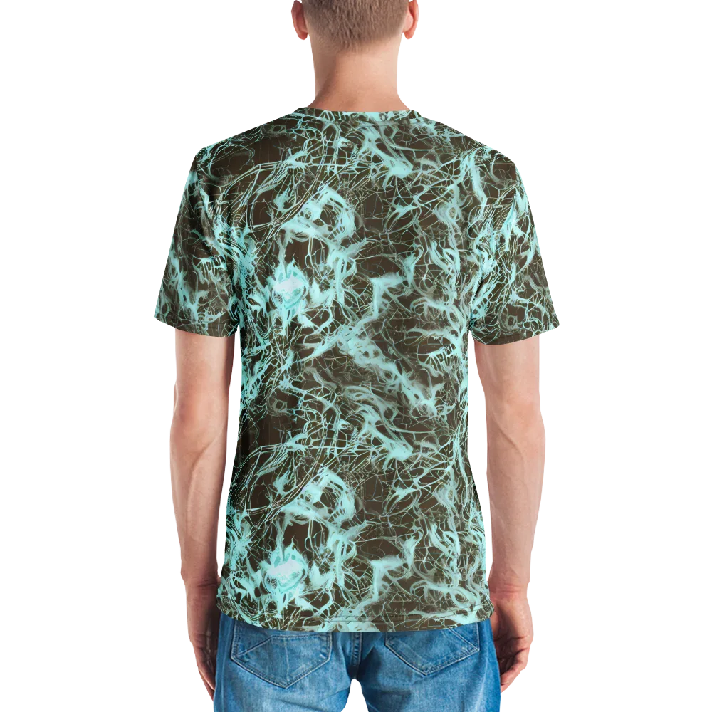 Aqua Vein on Men's Crew Neck T-Shirt — Back