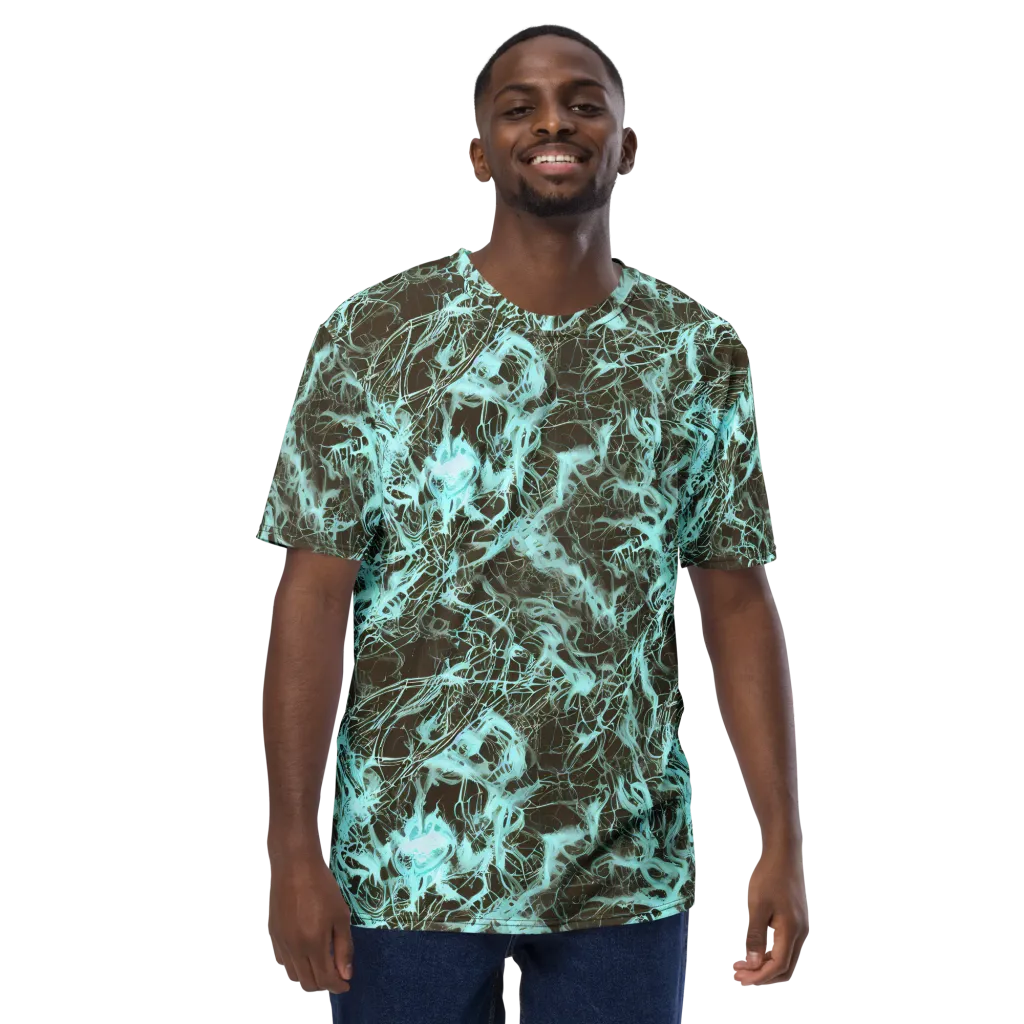 Aqua Vein on Men's Crew Neck T-Shirt — Front