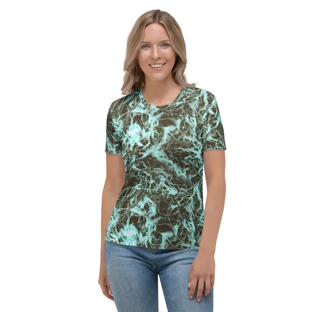 Aqua Vein on Women's Crew Neck T-Shirt — Front