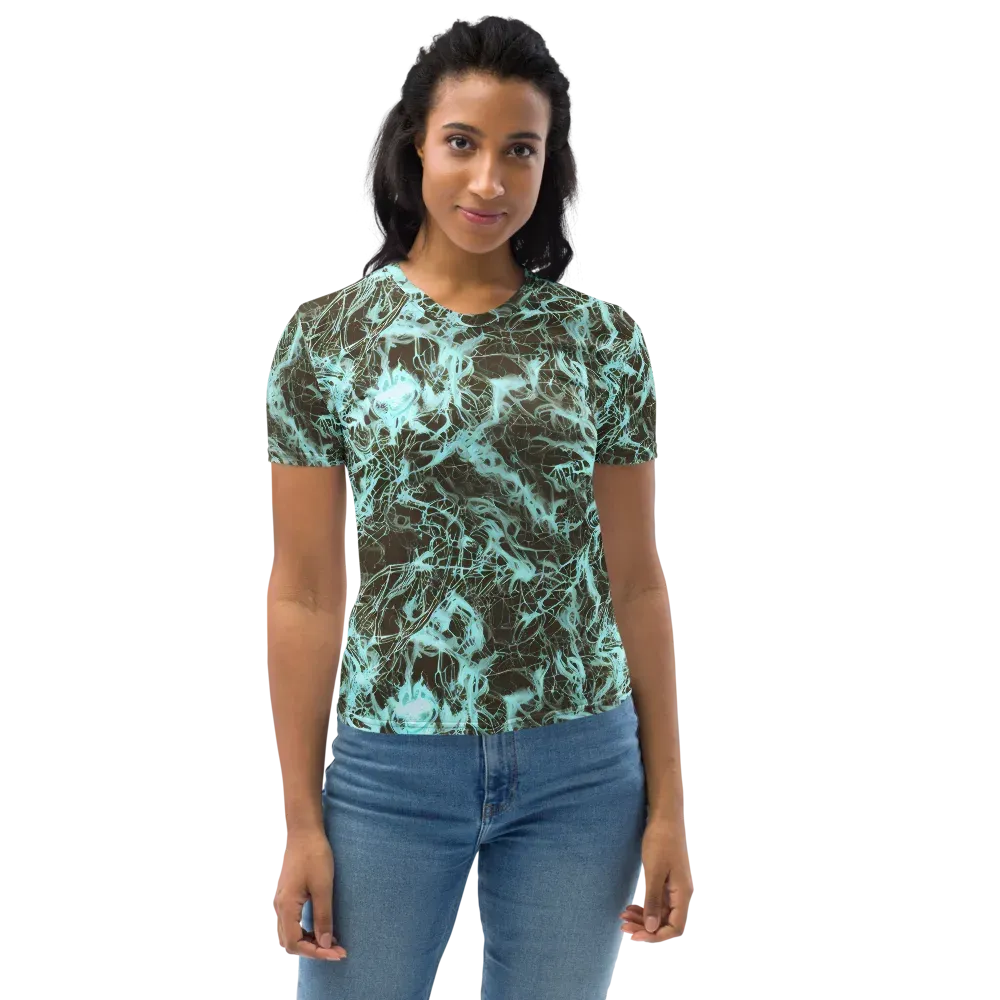 Aqua Vein on Women's Crew Neck T-Shirt — Front