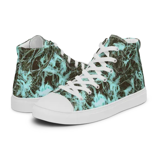 Aqua Vein on a Women's High Top Canvas Shoes
