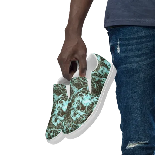 Aqua Vein on a Men's Slip-On Canvas Shoes
