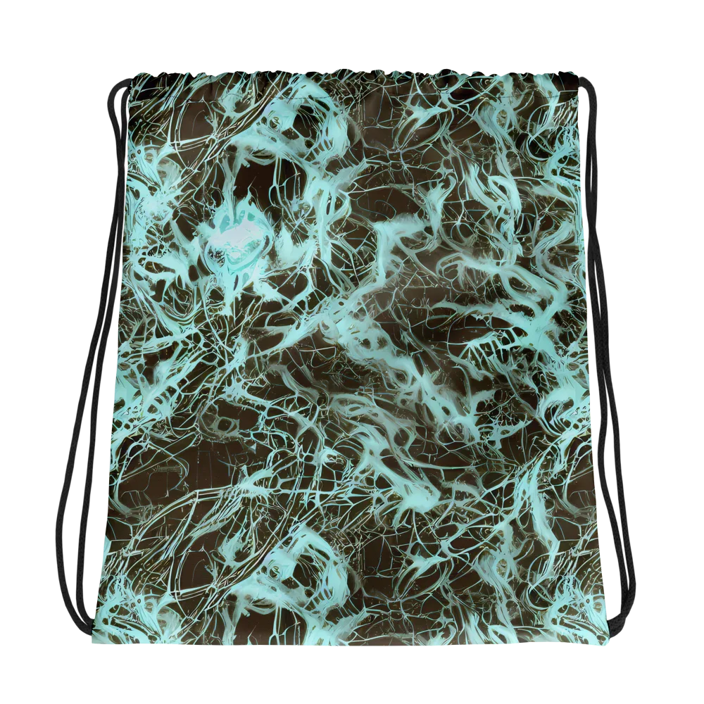 Aqua Vein on Drawstring Bag — Photo