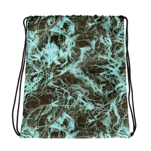 Aqua Vein on a Drawstring Bag