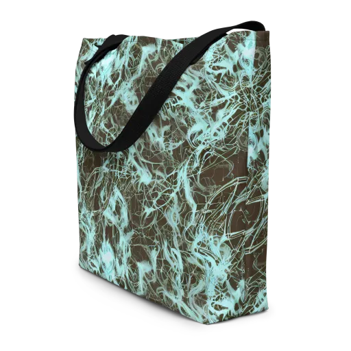 Aqua Vein on a Large Tote Bag W/ Pocket