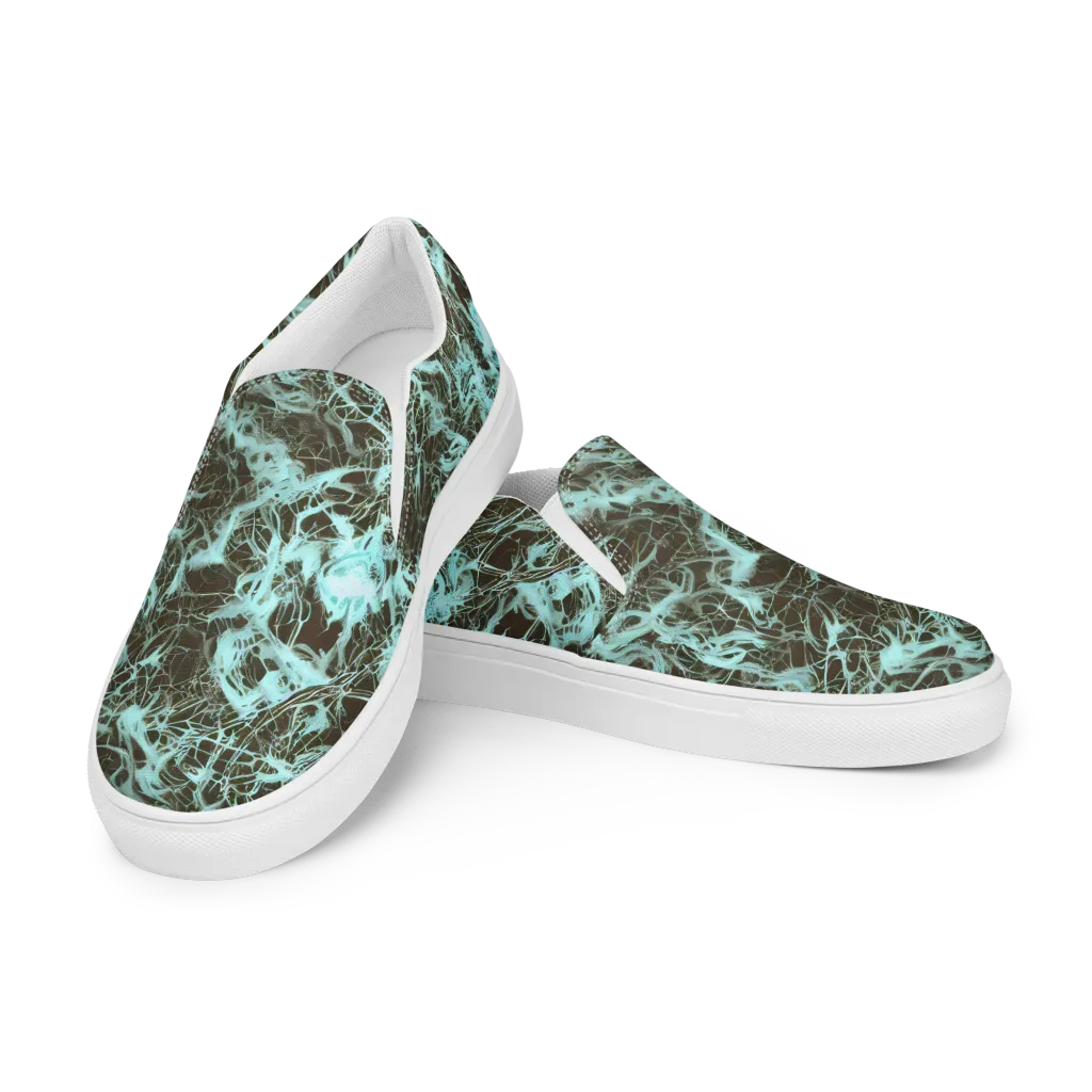 Aqua Vein on Women's Slip-On Canvas Shoes — Left Front
