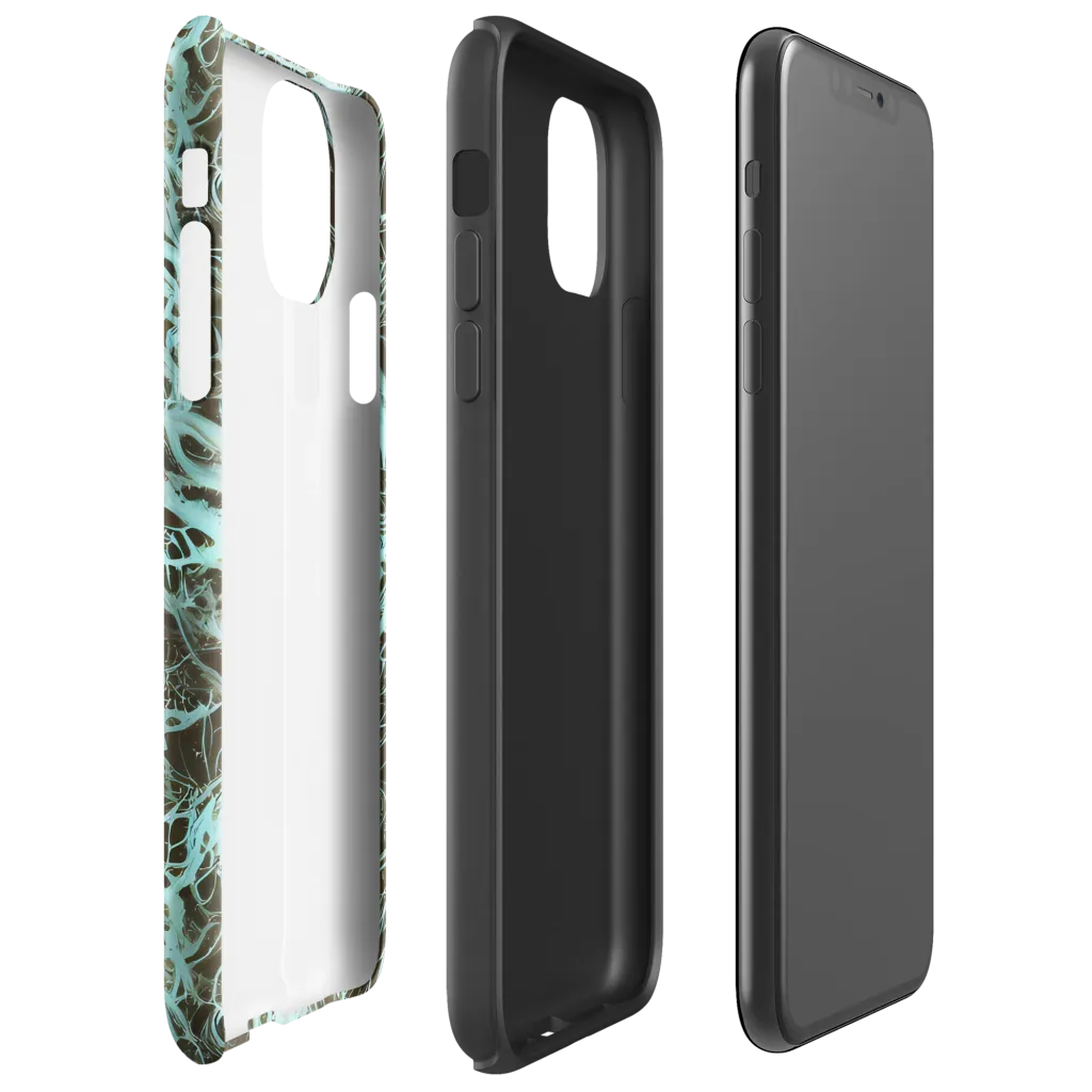 Aqua Vein on Tough Case for iPhone® — Right