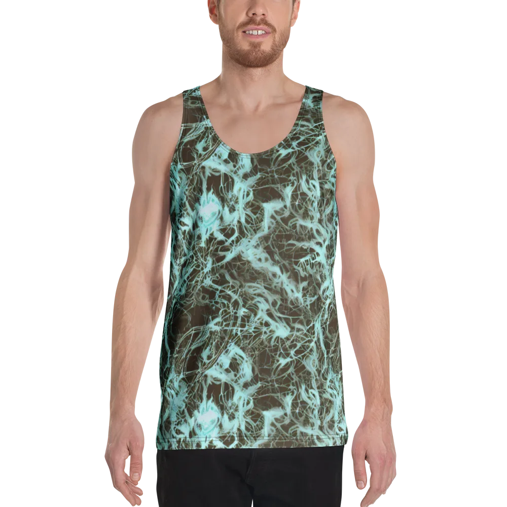 Aqua Vein on Men's Tank Top — Front