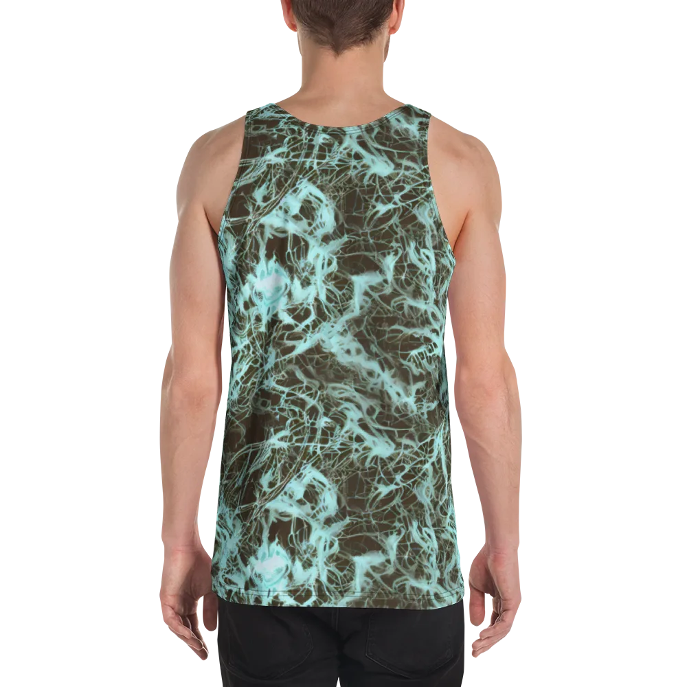 Aqua Vein on Men's Tank Top — Back