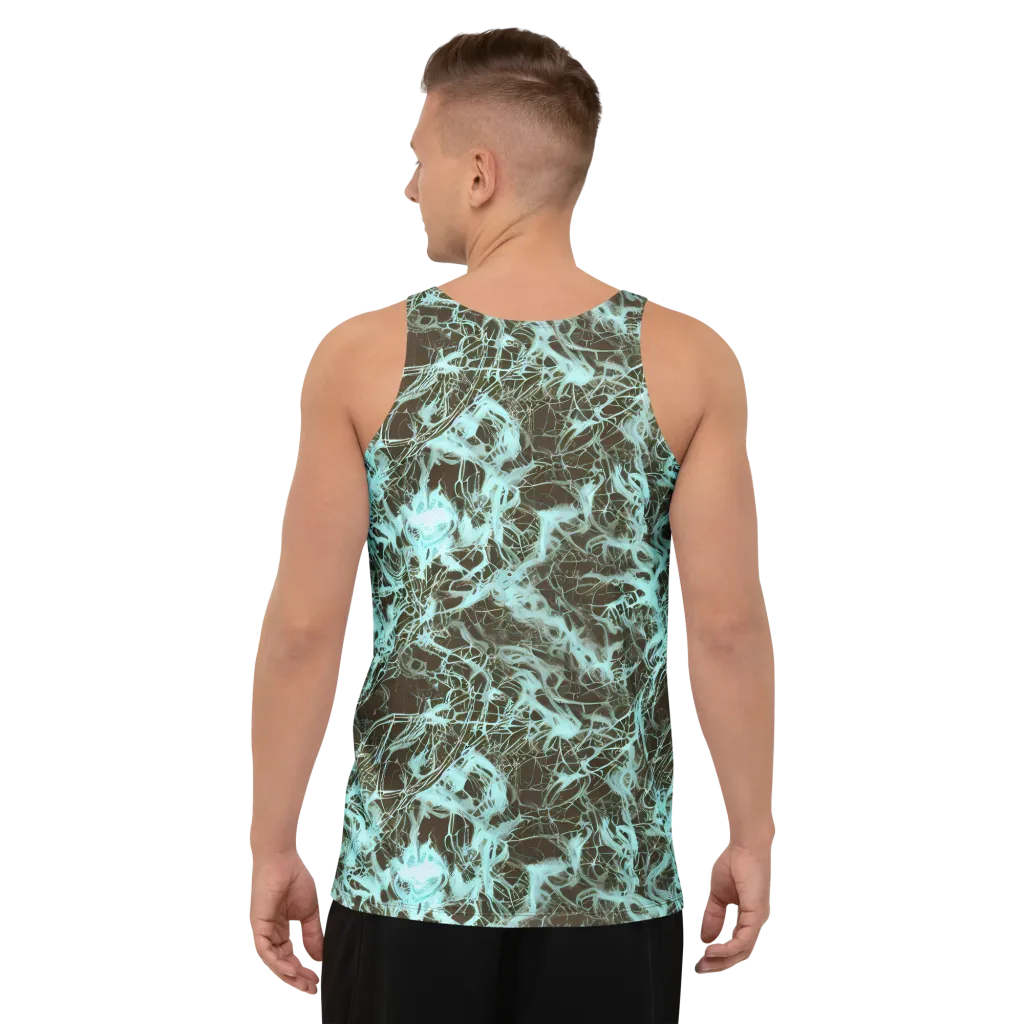 Aqua Vein on Men's Tank Top — Back
