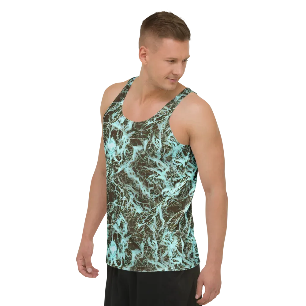 Aqua Vein on Men's Tank Top — Left Front