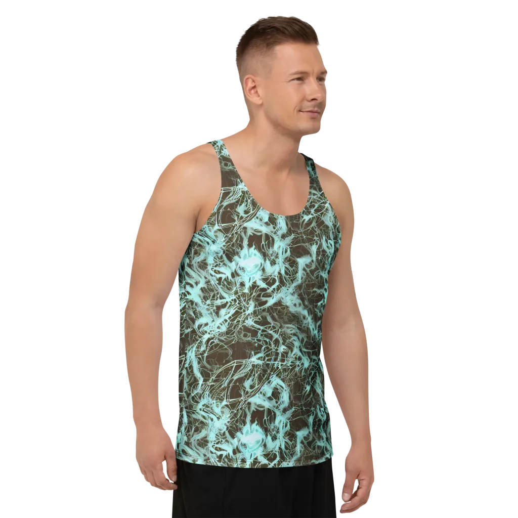 Aqua Vein on Men's Tank Top — Right Front