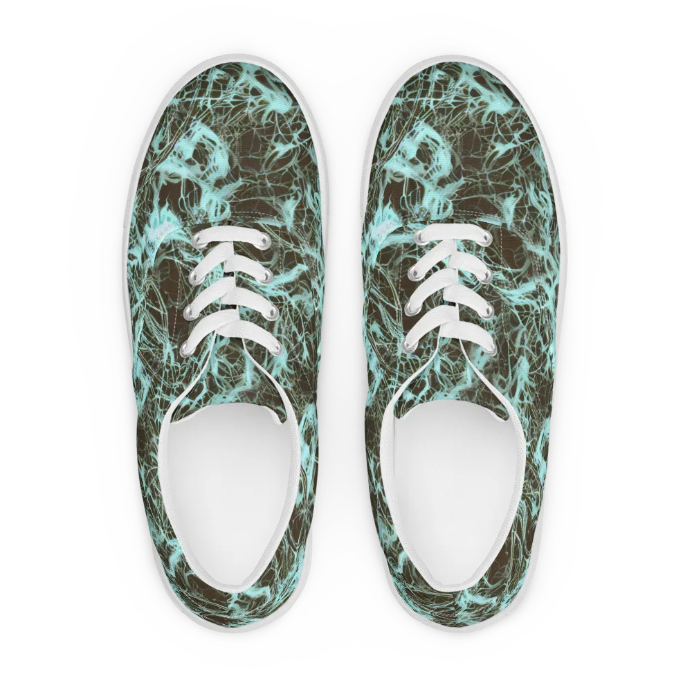 Aqua Vein on Men's Lace-Up Canvas Shoes — Front