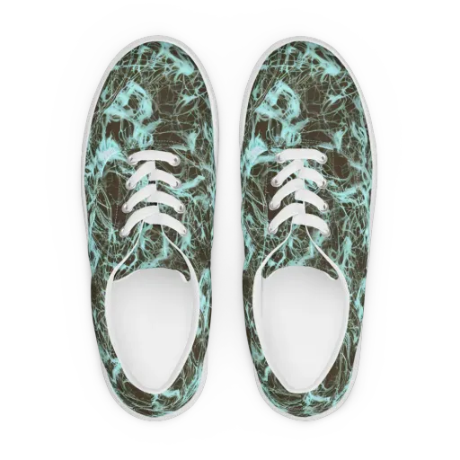 Aqua Vein on a Men's Lace-Up Canvas Shoes