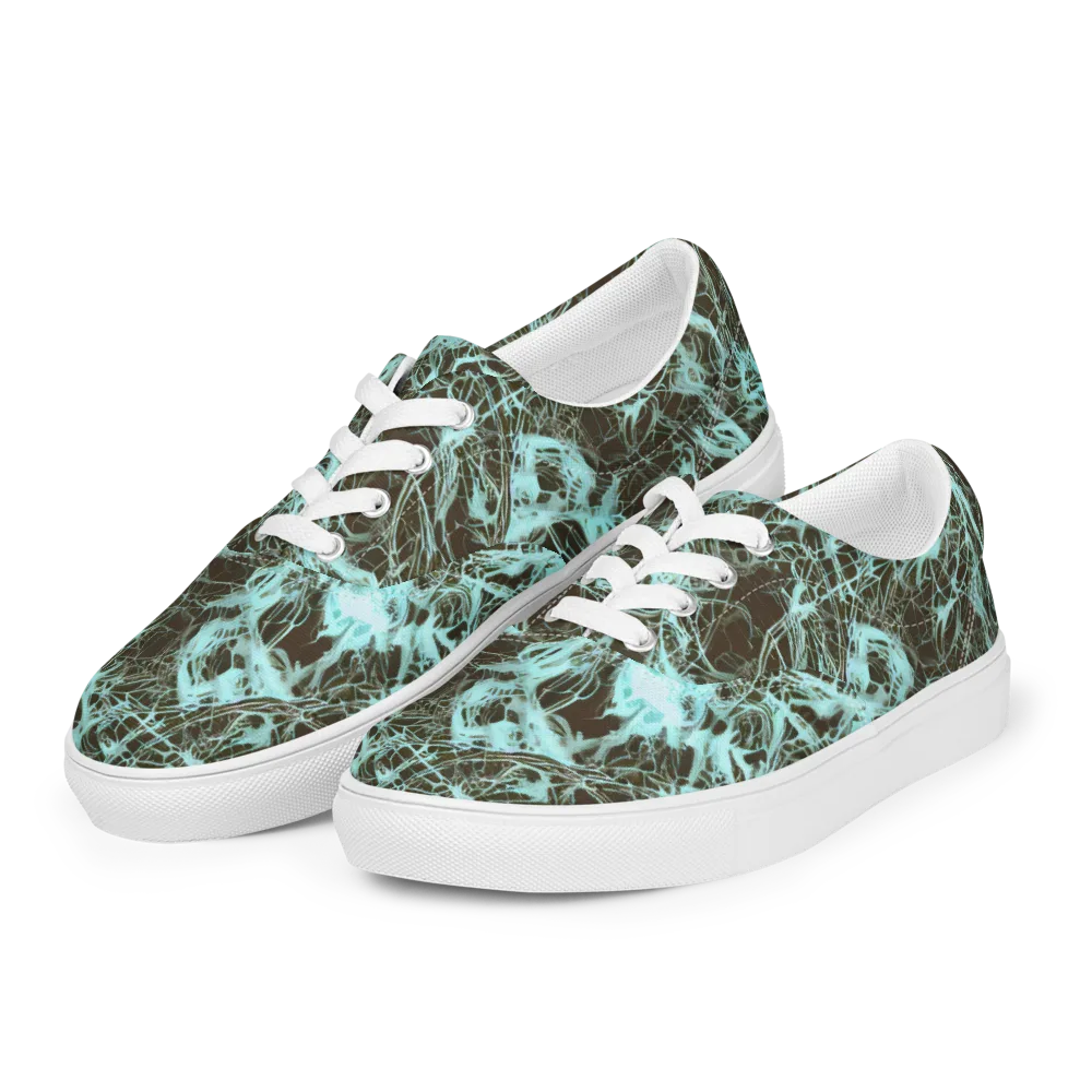 Aqua Vein on Men's Lace-Up Canvas Shoes — Left Front