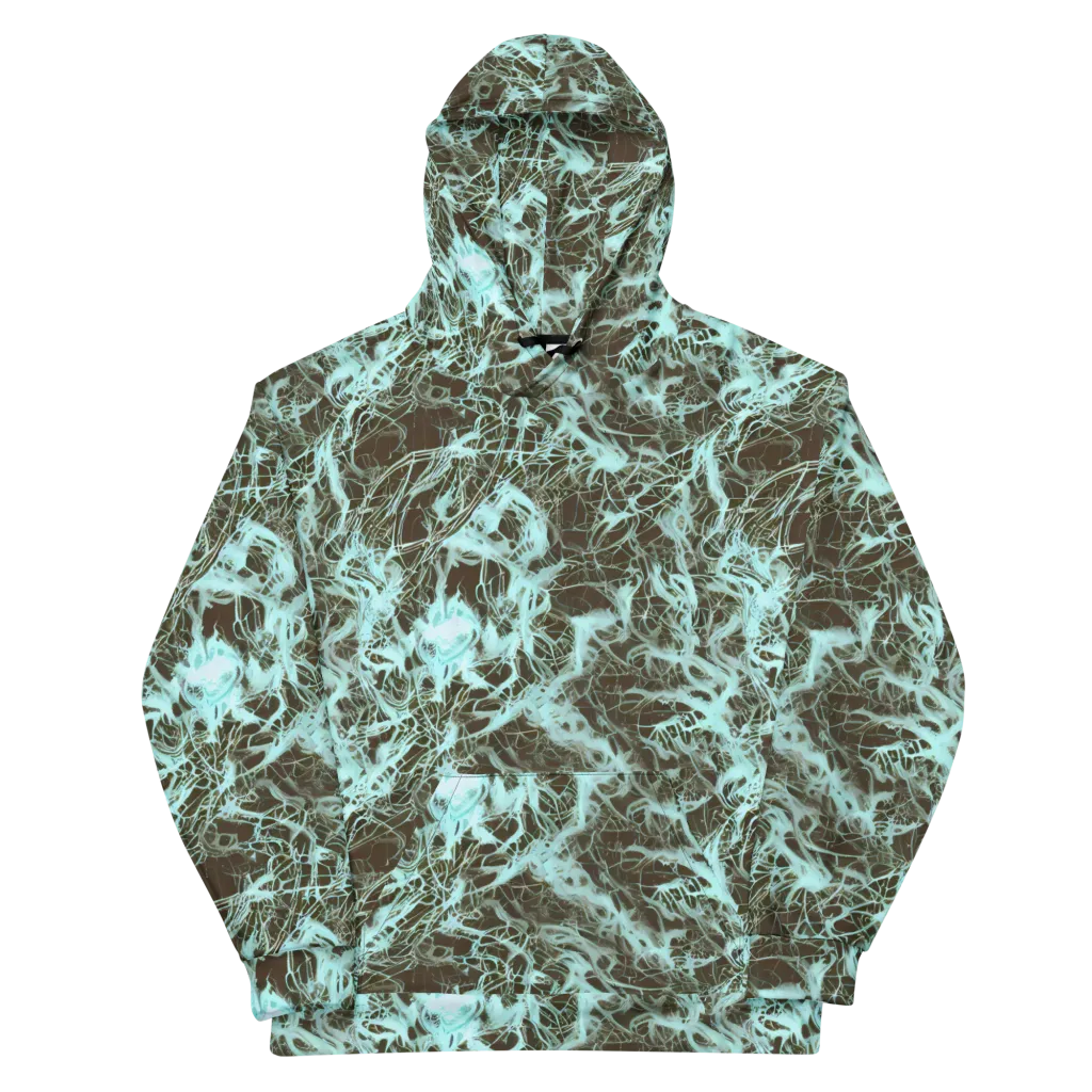 Aqua Vein on Cotton Hoodie — Front