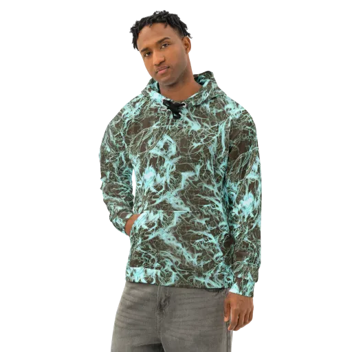 Aqua Vein on a Cotton Hoodie