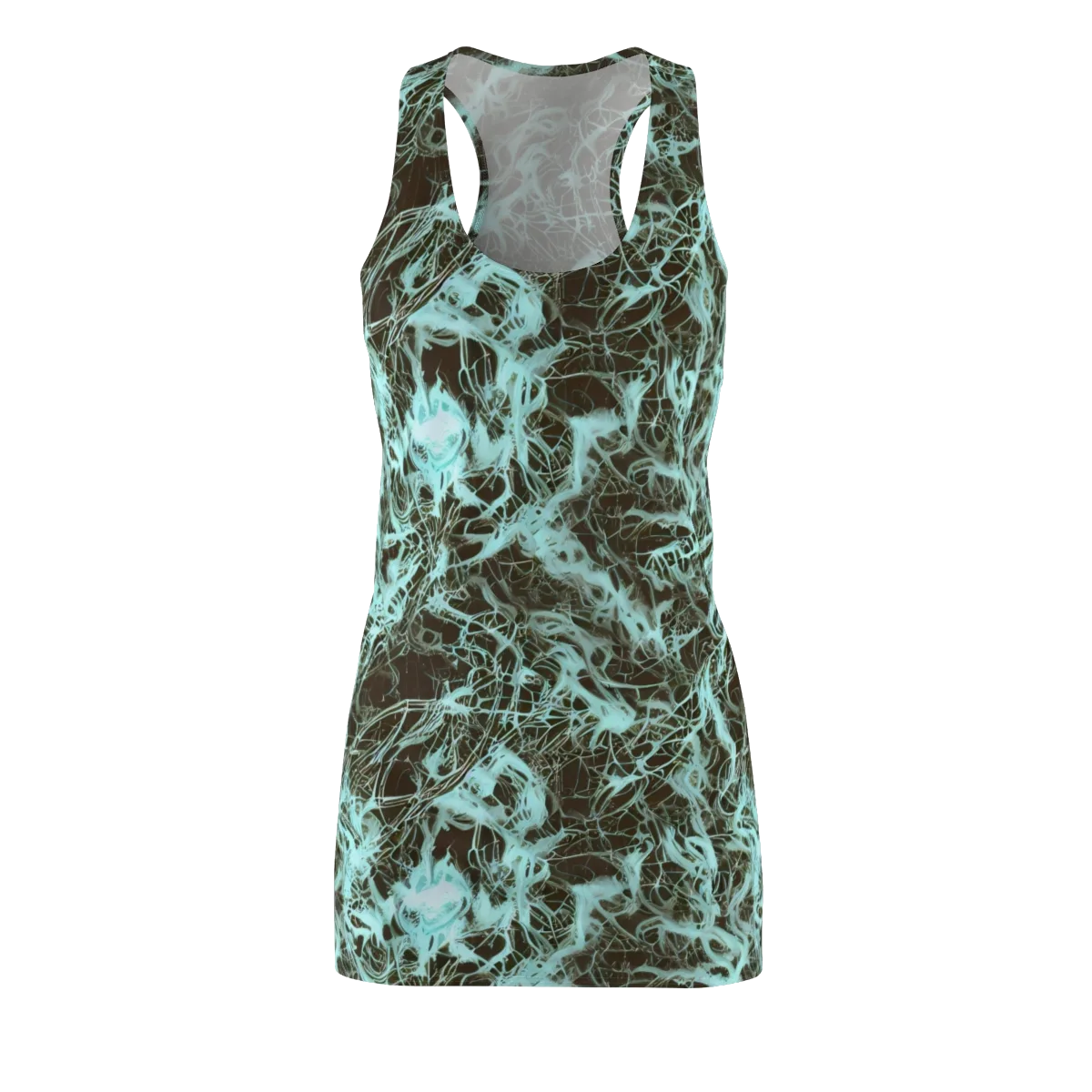 Aqua Vein on Racerback Dress — Front