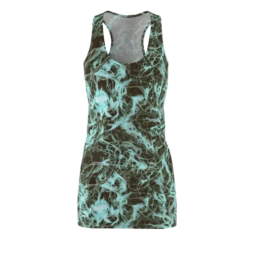 Aqua Vein on a Racerback Dress