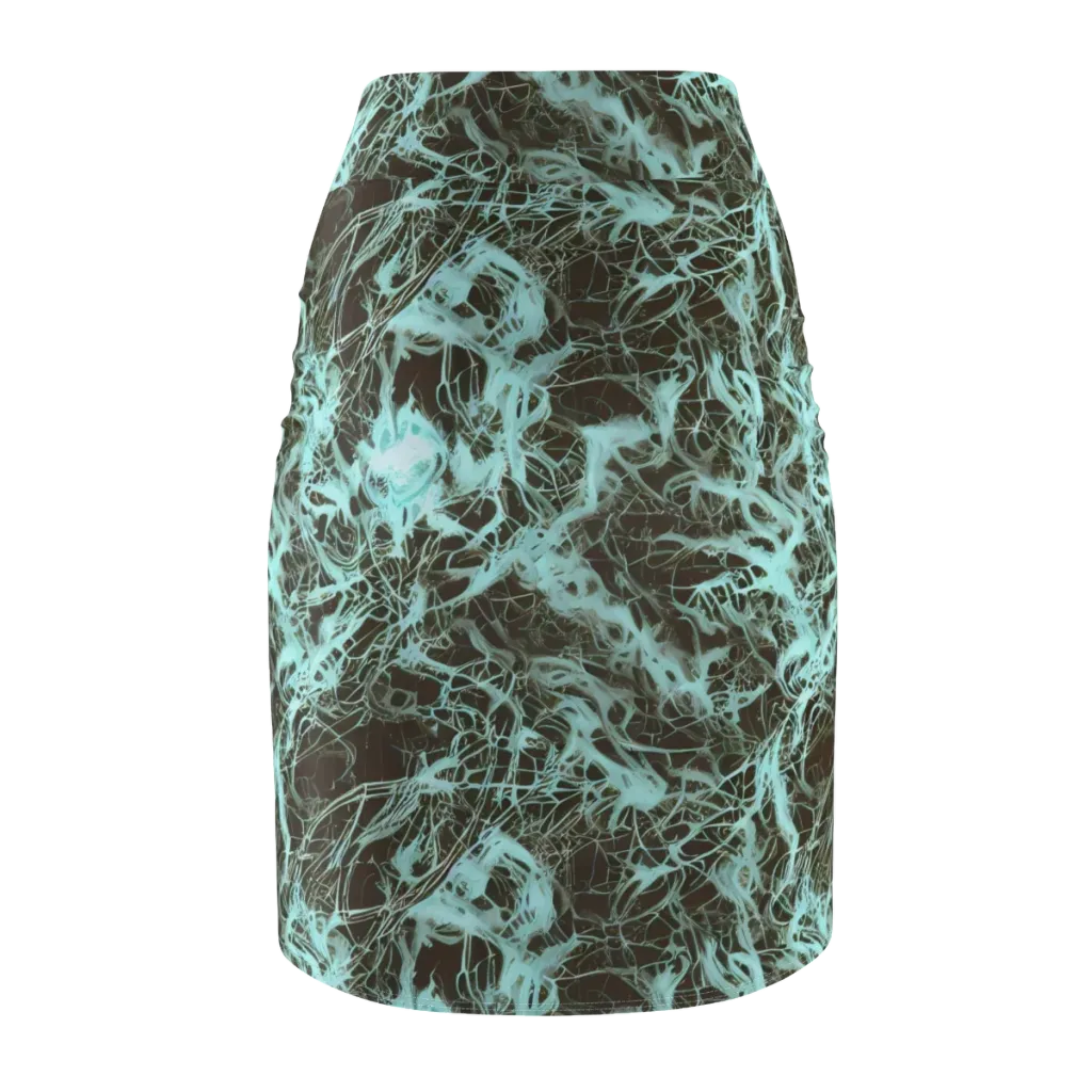 Aqua Vein on Pencil Skirt — Back