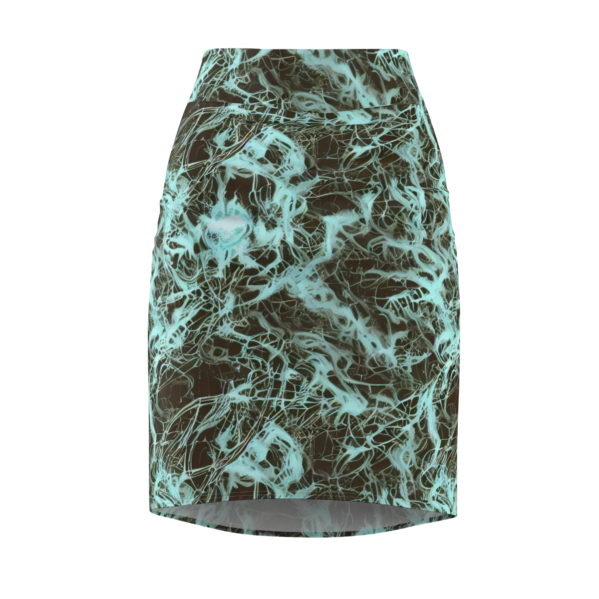 Aqua Vein on Pencil Skirt — Front