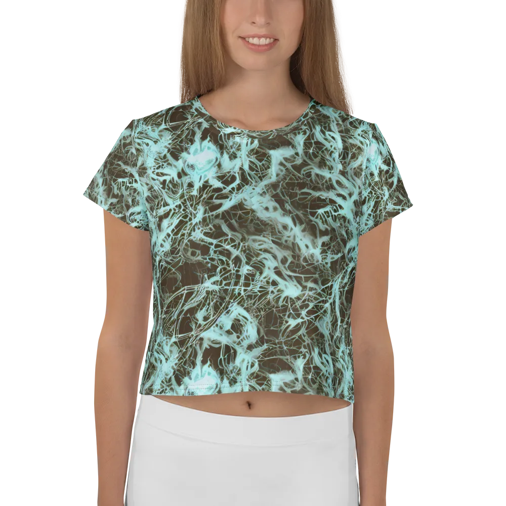 Aqua Vein on Crop Tee — Front