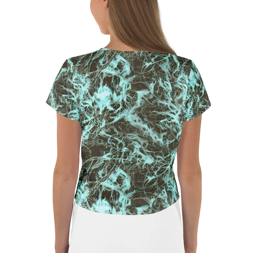 Aqua Vein on Crop Tee — Back