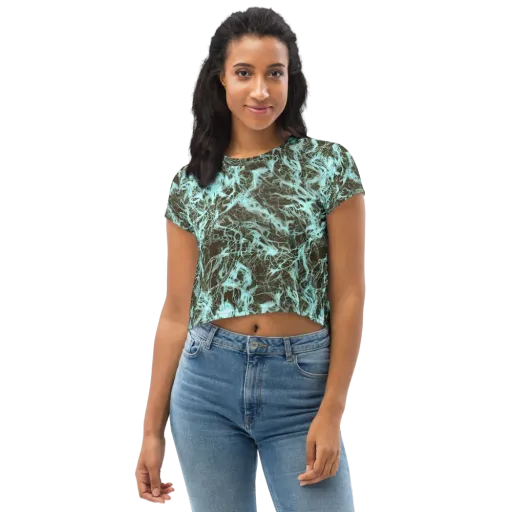 Aqua Vein on a Crop Tee