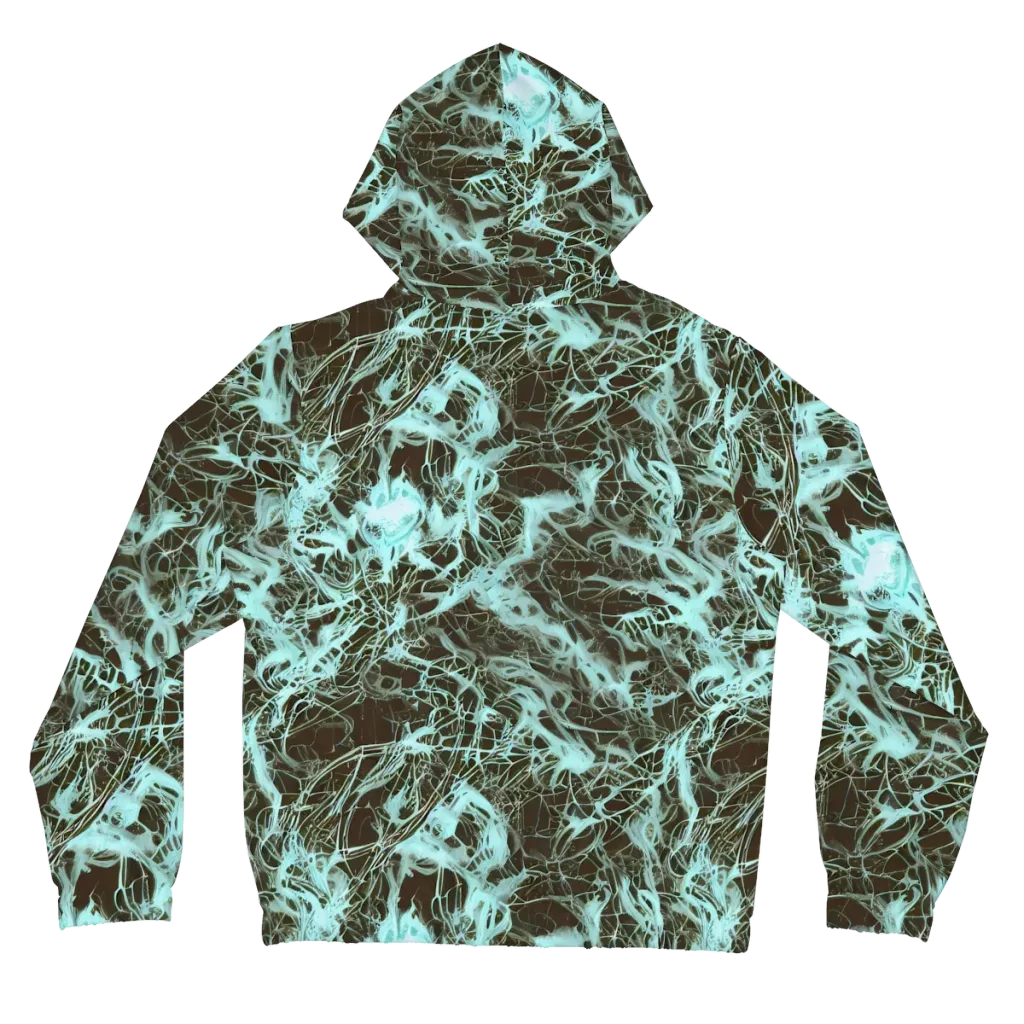 Aqua Vein on Women's Full-Zip Hoodie — Back
