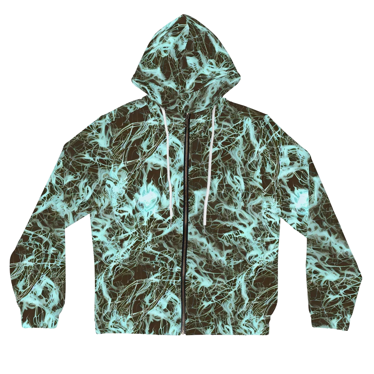 Aqua Vein on Women's Full-Zip Hoodie — Front