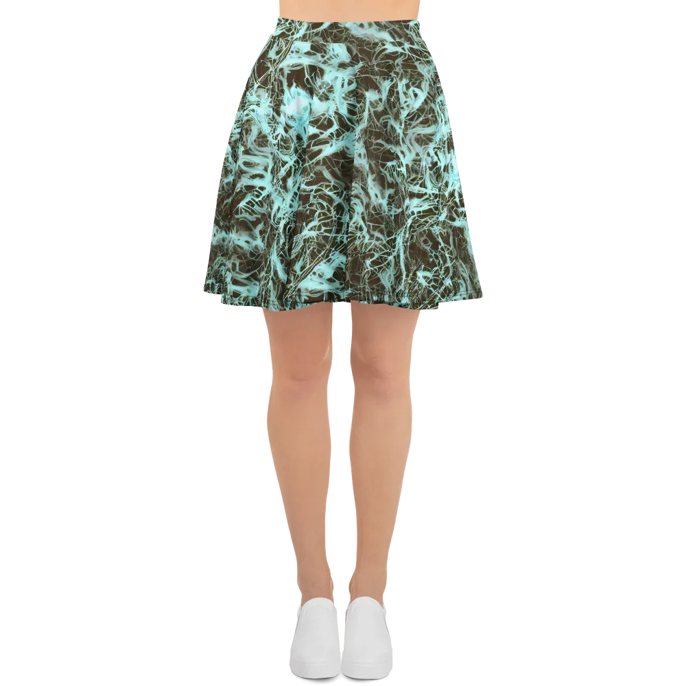 Aqua Vein on Skater Skirt — Front