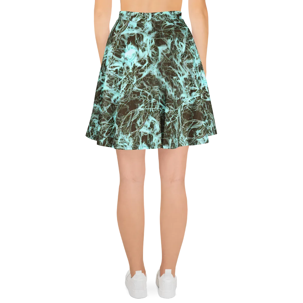 Aqua Vein on Skater Skirt — Back