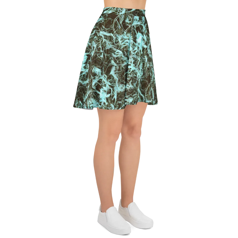Aqua Vein on Skater Skirt — Right