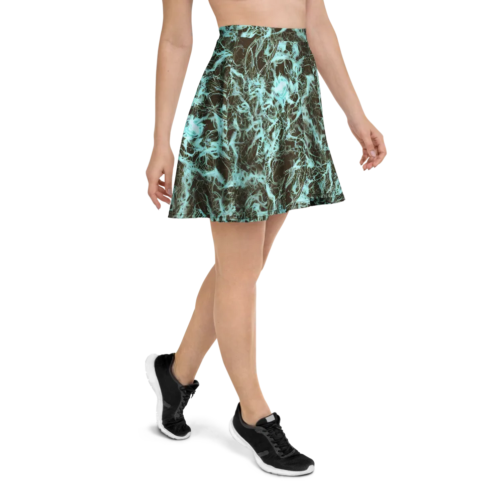 Aqua Vein on Skater Skirt — Right