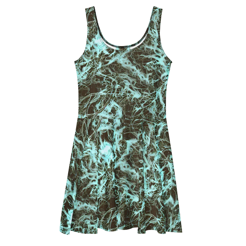 Aqua Vein on Skater Dress — Front
