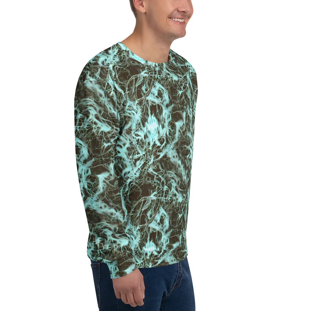 Aqua Vein on Sweatshirt — Right Front