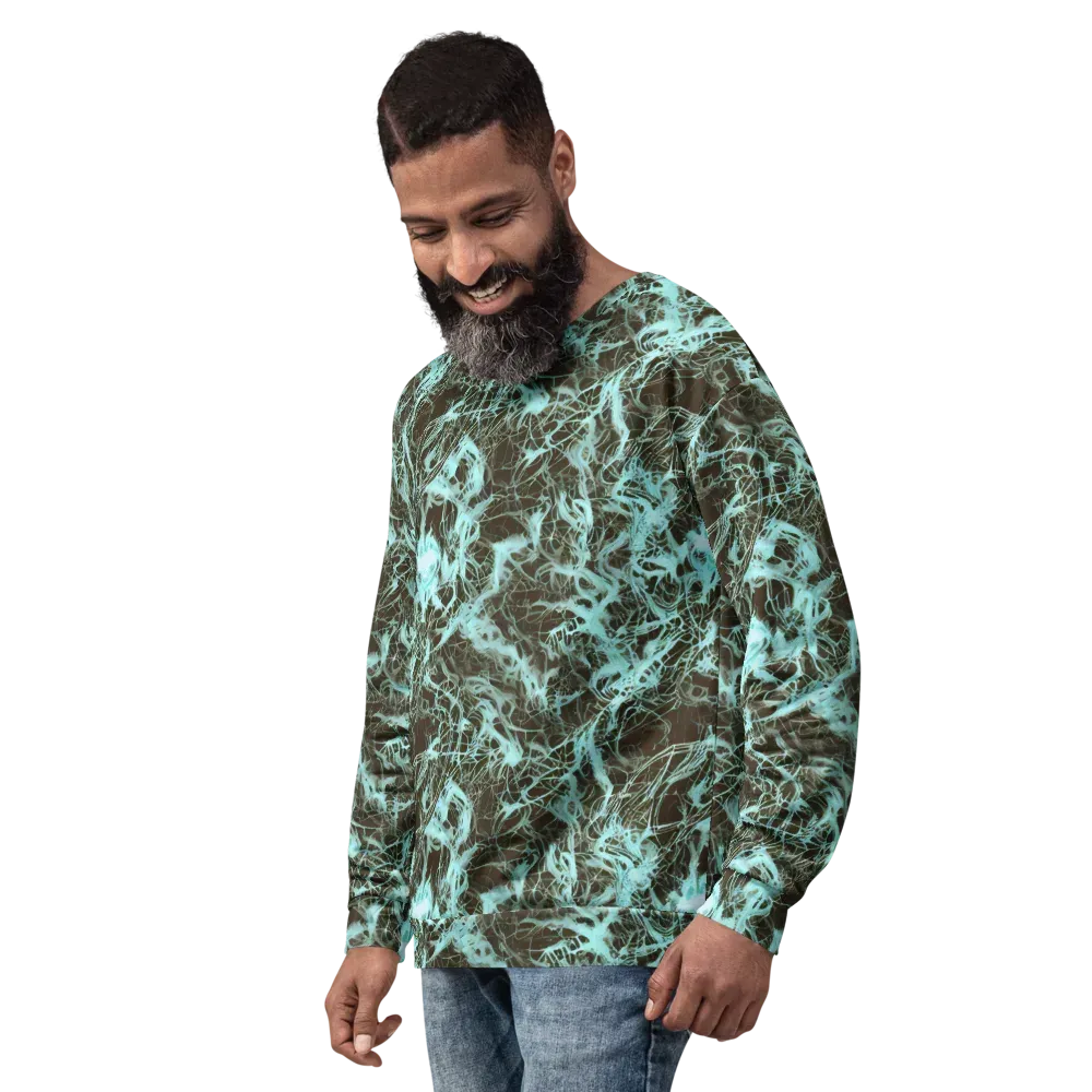 Aqua Vein on Sweatshirt — Left Front