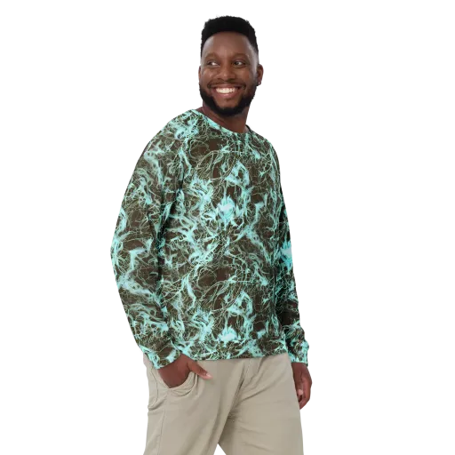 Aqua Vein on a Sweatshirt