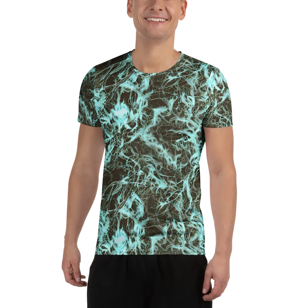 Aqua Vein on Men's Athletic T-Shirt — Front